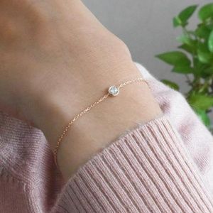 everrealli Jewelry - Rose Gold Solitaire Diamond Bezel Set Bracelet everrealli Jewelry - Rose Gold Solitaire Diamond Bezel Set Bracelet